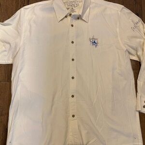 Guy Harvey auttographed beige  Men's Shirt XXL NWOT